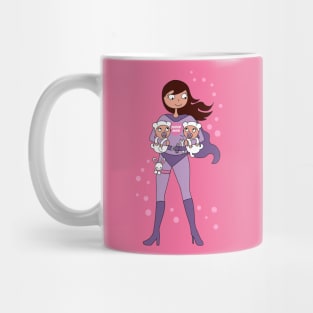 Supermom twins - dark brown hair Mug